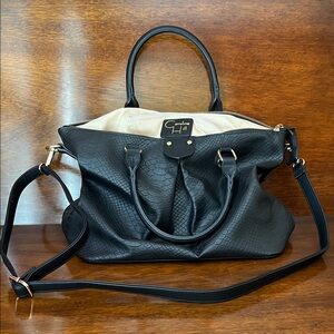 Black Crocodile-Embossed Women Bag NWOT